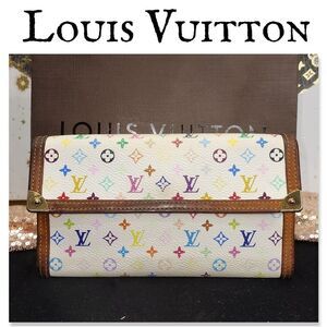 Authentic Louis Vuitton Monogram Multicolor Porte Tresor International Wallet